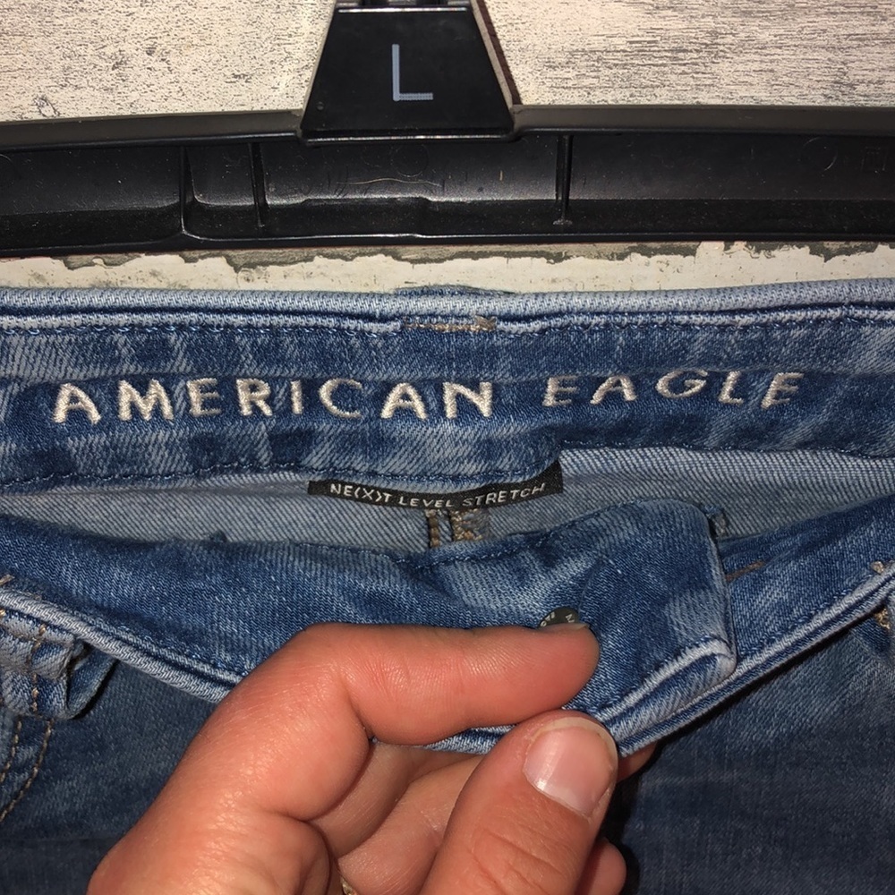 American Eagle curvy high rise Jeggings distressed jeans 0 next level stretch - Picture 10 of 13